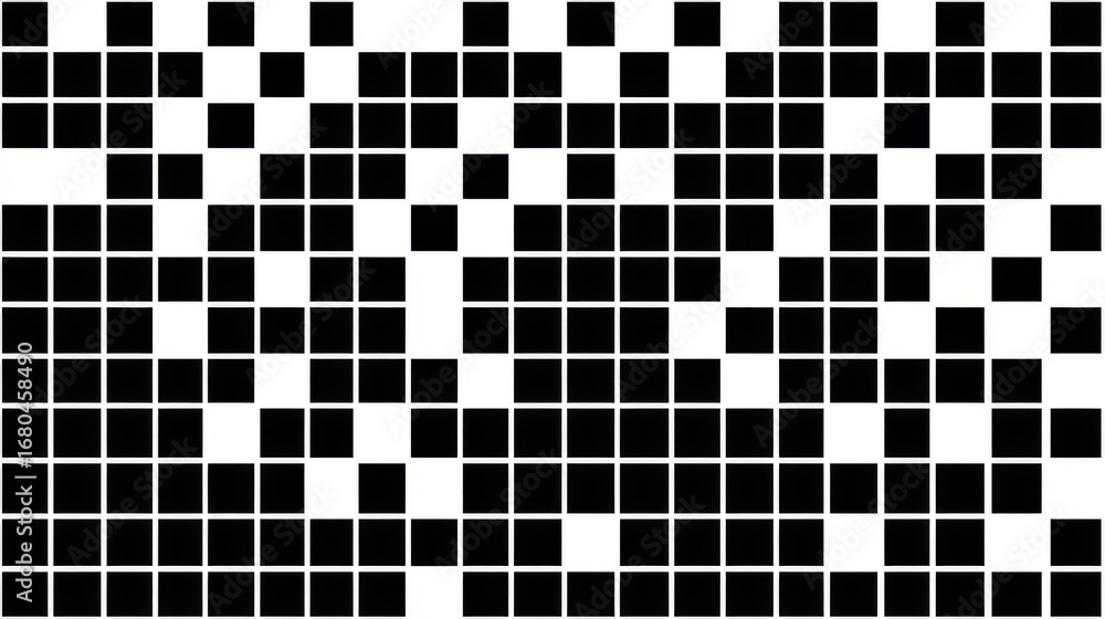 Poster minimalist monochrome grid of squares featuring simple geometric pattern design in black and white, 