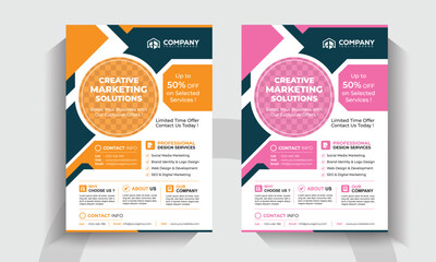 Creative Business Marketing Flyer Templates. Corporate Agency Flyer Design. Digital Marketing Promotional Business Flyer.
