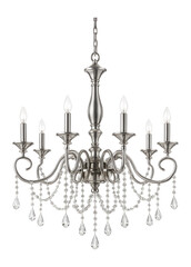 Metal chandelier with crystal beads