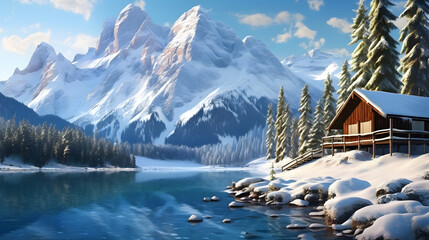 Fototapeta premium lake in the mountains
