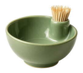 Ceramic olive bowl with toothpick holder