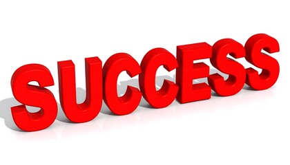 Fototapeta premium Red 3D word SUCCESS