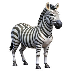Fototapeta premium 3d realistic zebra standing isolated on white background