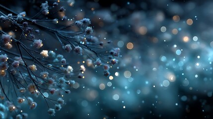 Magical snowfall with bokeh background effect high resolution Wallpaper