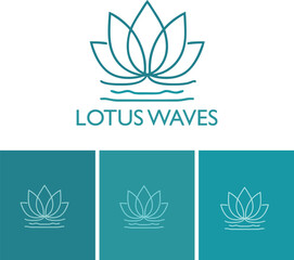 Modern Lotus Logo Vector – Zen Line Art Symbol for Meditation, Wellness, Beauty and Relaxation