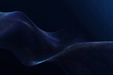 Abstract dark blue wave of connected dots