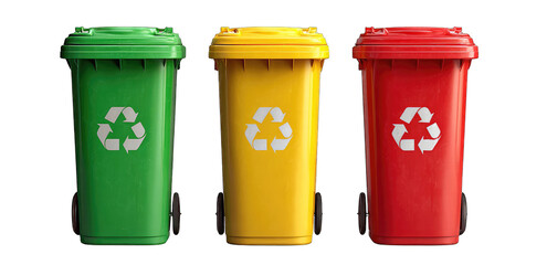 Three colored recycling bins (7)