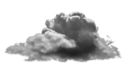 Dramatic Cumulus Cloud Formation Against a Dark Sky, transparent background