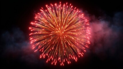 Fiery Fireworks in the Night Sky: A breathtaking display of fireworks bursts in the night, painting the sky with radiant colors and creating a spectacle of light and wonder.