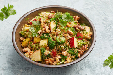 Broccoli salad with apple and walnut