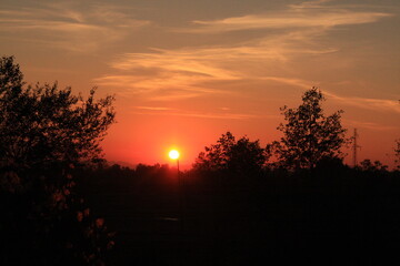 sunset over the river