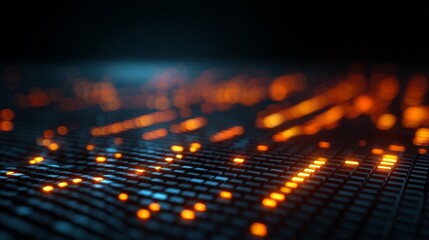 Digital Data Wave: A captivating visualization of interconnected data points in motion. Abstract representation of complex information, conveying a sense of dynamic growth and interconnectedness.