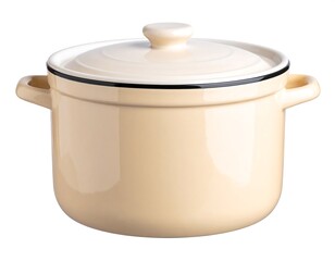 Creamy-beige ceramic casserole dish with lid
