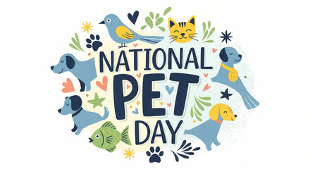 Obraz premium Celebrate National Pet Day with Adorable Animals.