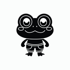 Cute Frog Cartoon Character Animal Kids Vector Illustration