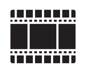 Film strip icon vector illustration for cinema movie production and video editing project.This vector illustration features a minimalist film strip icon, perfect for media, video production, and cinem