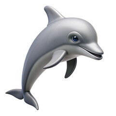 Naklejka premium 3d dolphin leaping from water isolated on white background