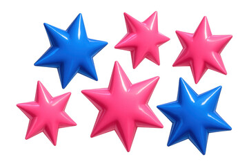 Obraz premium Blue and pink star-shaped party hats