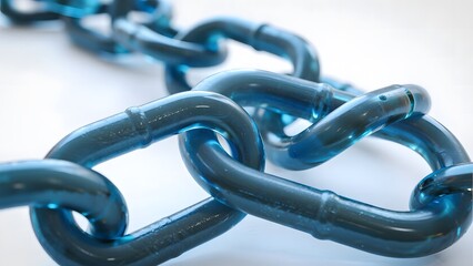Close-up of Interlinked Blue Chains