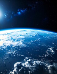 Fototapeta premium Earth from space, sunrise view