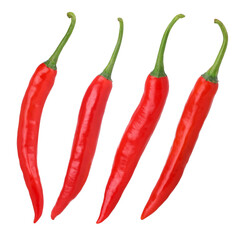Fresh red chili isolated, transparent PNG, PNG format, collection, cut out