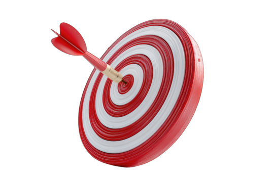 Red dart in center of target