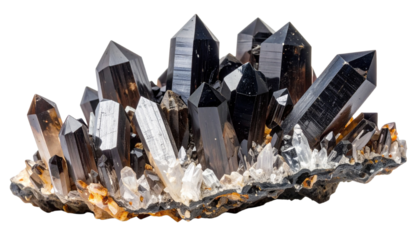 3D illustration of crystal mineral on white background