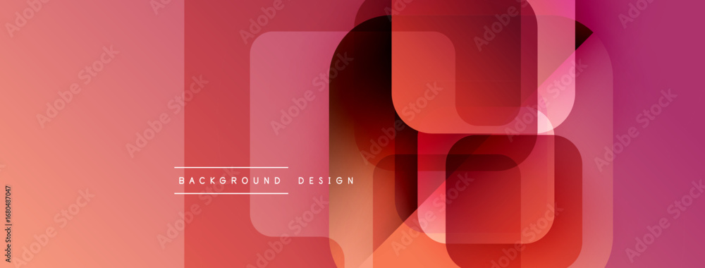 Poster abstract geometric shapes, warm color gradients. modern design elements create dynamic visual textur