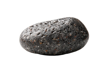 Close-up of a dark gray, pitted stone