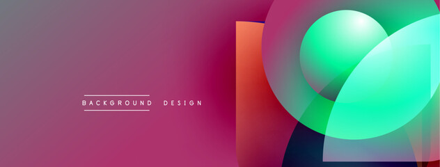 Abstract vibrant design features overlapping circles, gradients. Pink background with text background design. Modern, dynamic composition.