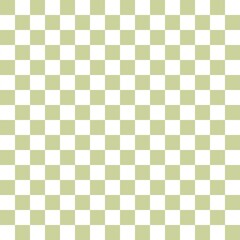 Green checkerboard, checkered, gingham, plaid, tartan pattern background. Checkered background in pale pastel tones. Vintage chessboard with flat style. Retro squares design.