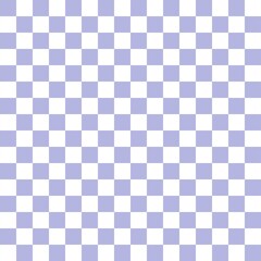 Purple checkerboard, checkered, gingham, plaid, tartan pattern background. Checkered background in pale pastel tones. Vintage chessboard with flat style. Retro squares design.