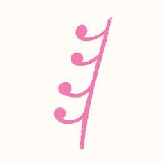 Musical Note. Hand Drawn Crayon texture. Doodle music Icon. Сolor chalk element, wax crayons shape for disco poster, punk rock party. Isolated children vector illustration.