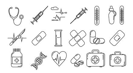 medical icons set