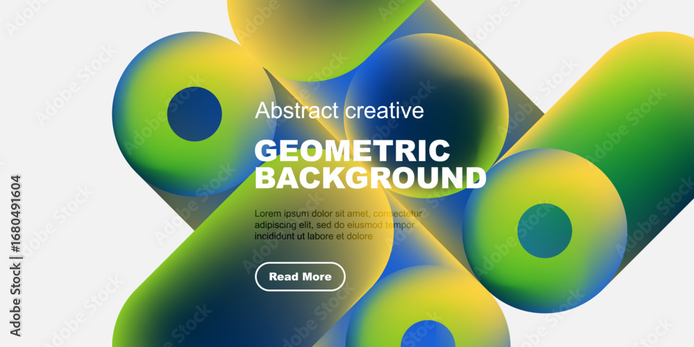 Aufkleber vibrant abstract shapes overlap, creating dynamic geometric background. text elements present design