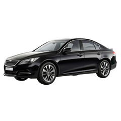 Fototapeta premium Sleek black sedan isolated for automotive photography and design projects transparent background
