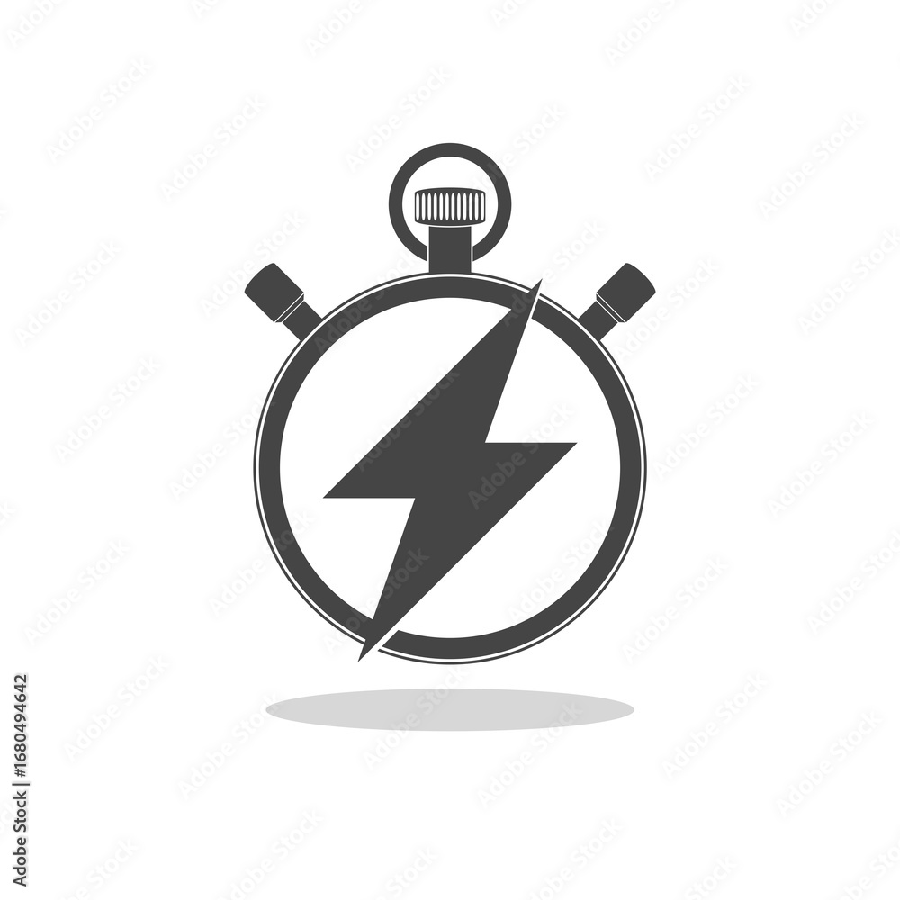 Poster timer and flash icon with shadow