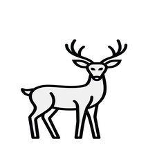 Deer outline icon isolated on white background