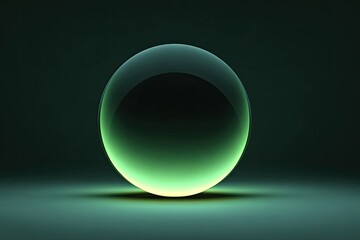 Glowing, translucent sphere on dark teal background