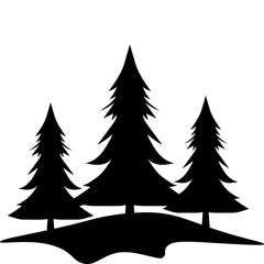 Obraz premium Pine Tree Silhouette 
