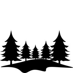 Obraz premium Pine Tree Silhouette 