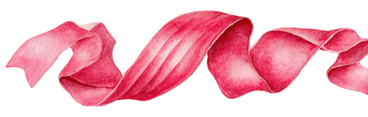 A stylized, flowing, vibrant pink ribbon or petal