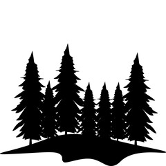 Obraz premium Pine Tree Silhouette 