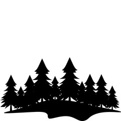 Obraz premium Pine Tree Silhouette 