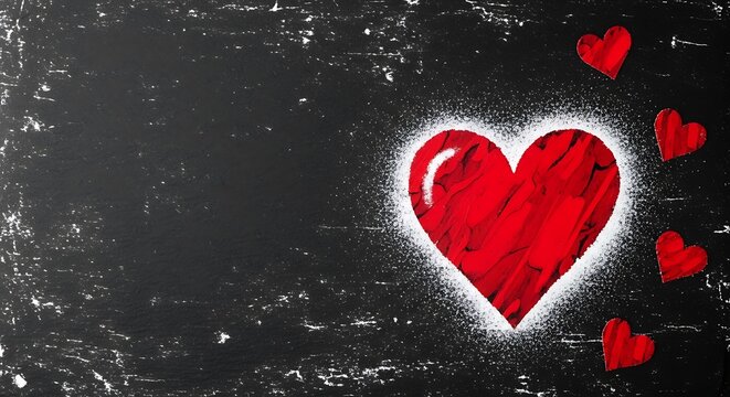 Red Heart Graphic on Dark Background.