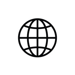 Vector illustration of black outline of a globe
