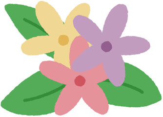 분홍 꽃 보라 꽃 노란 꽃 꽃다발