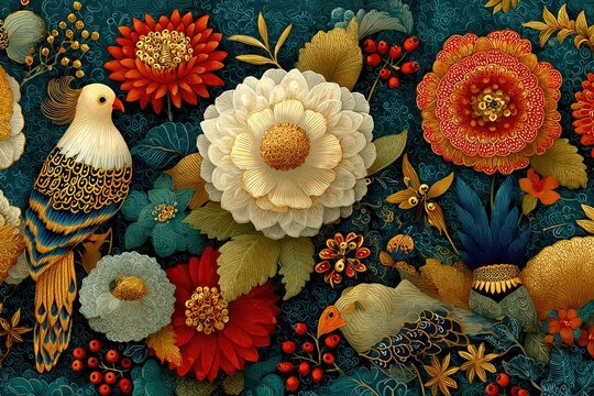 Floral & avian detailed design