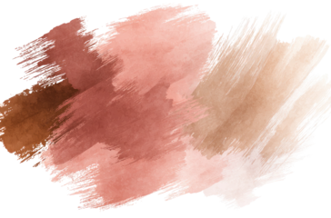 Abstract painted brushstroke in shades of rust, rose, and beige