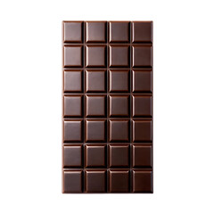 Delicious dark chocolate bar partially unwrapped isolated on a solid surface revealing rich cocoa texture transparent background